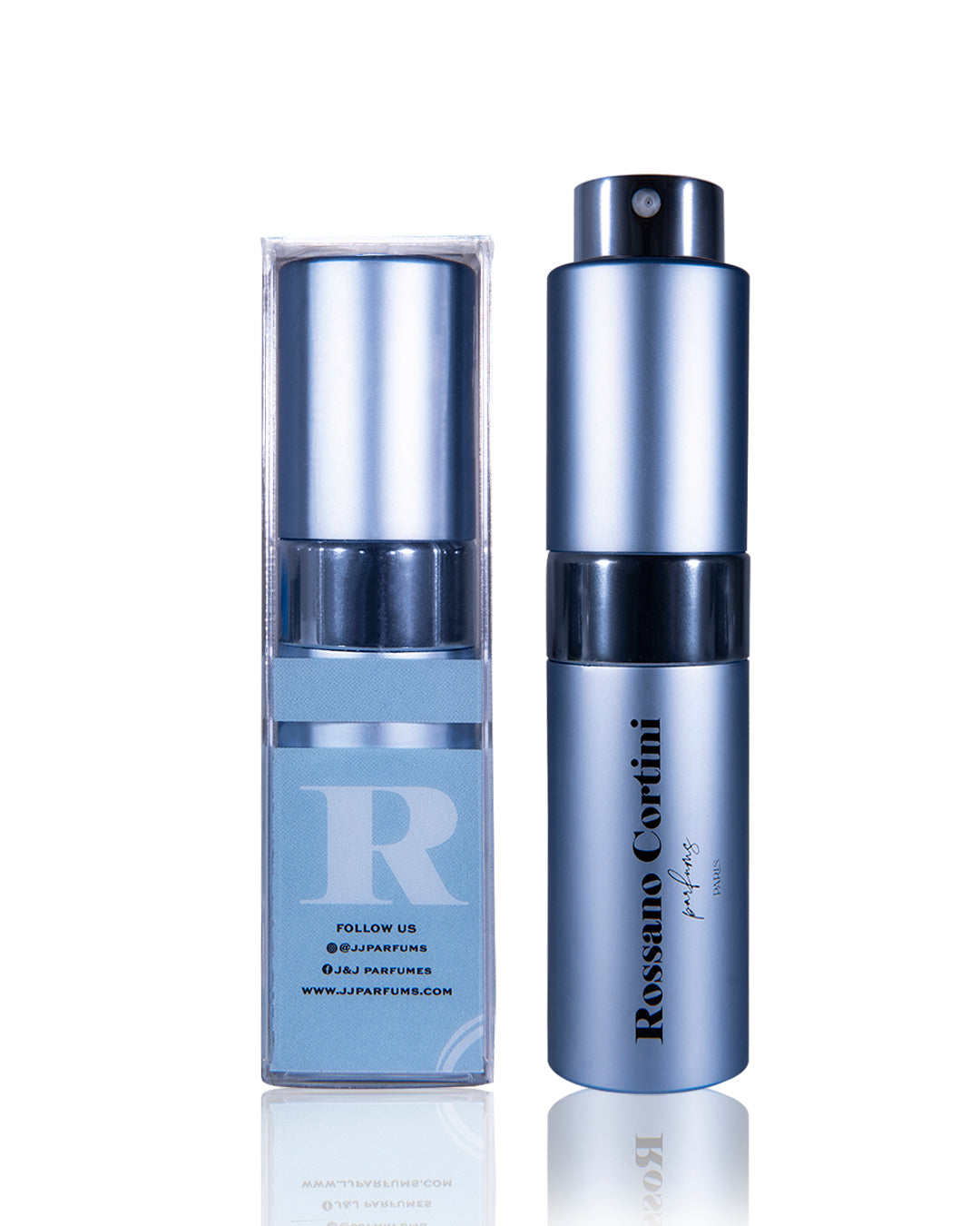 Metallic Silver Travel Atomizer by Rossano Cortini ROSSANO CORTINI