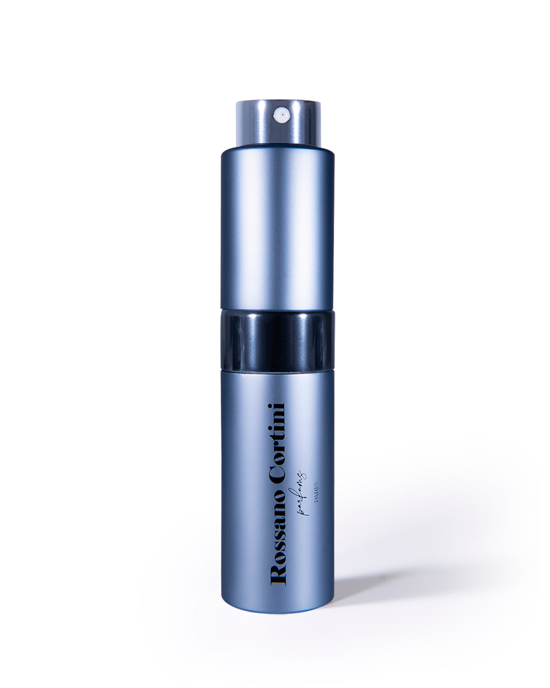 Metallic Silver Travel Atomizer by Rossano Cortini ROSSANO CORTINI