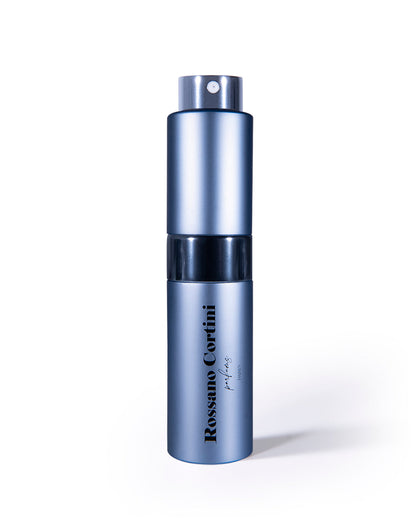 Metallic Silver Travel Atomizer by Rossano Cortini Rossano Cortini