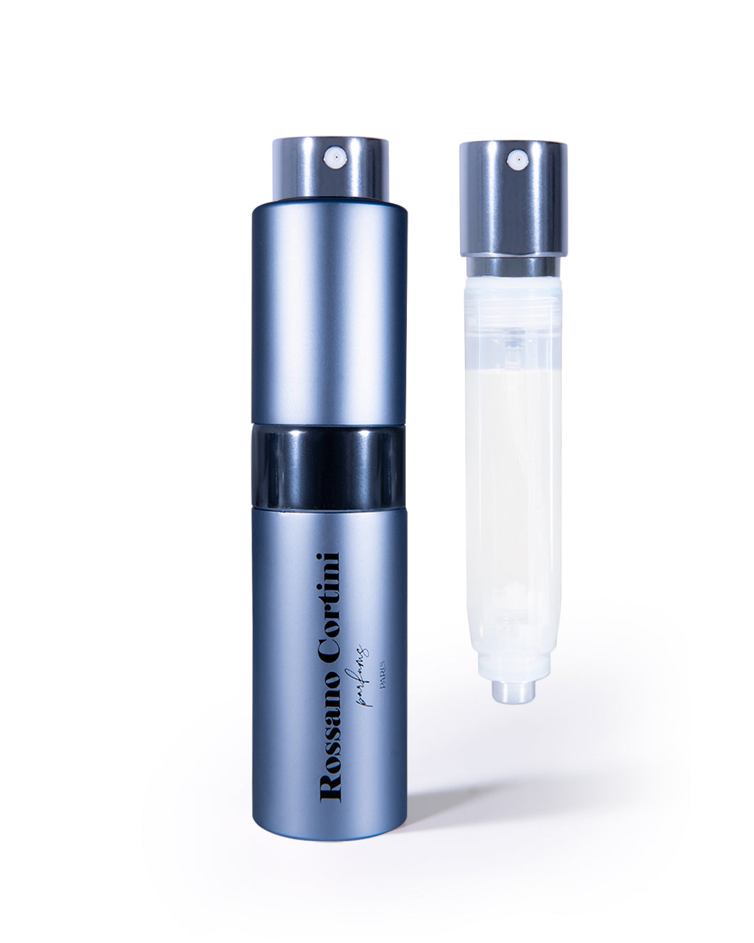 Metallic Silver Travel Atomizer by Rossano Cortini Rossano Cortini