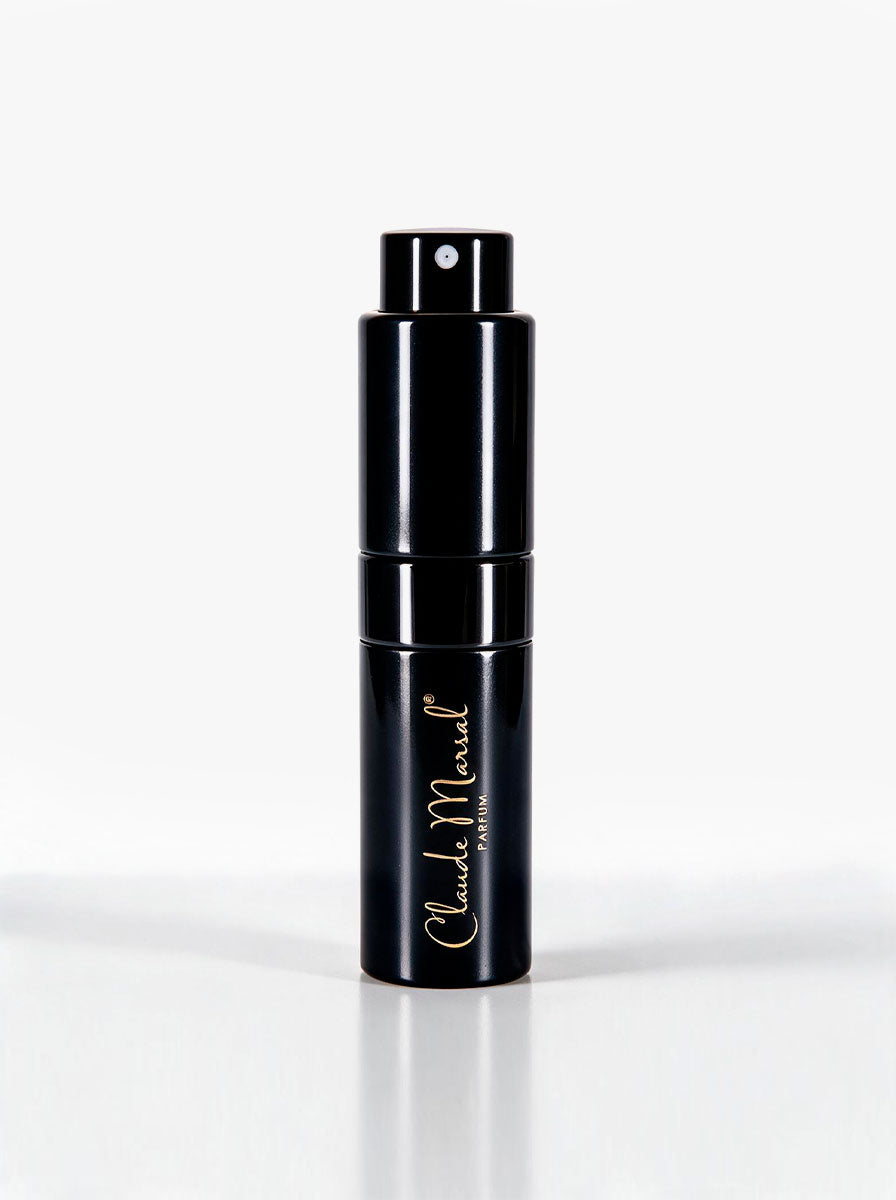 Black & Gold Travel Atomizer by Claude Marsal CLAUDE MARSAL