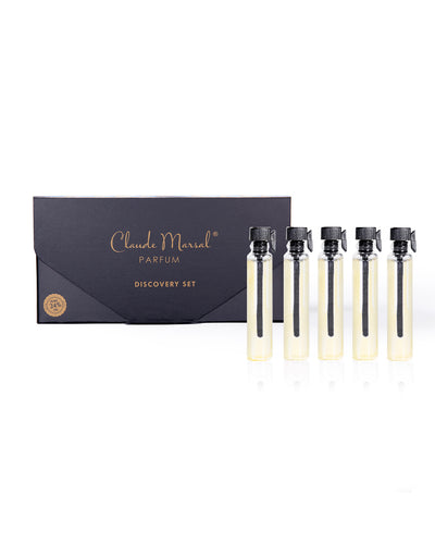 Claude Marsal Pour Femme Best Seller Discovery Set, showcasing 10 vials of top-selling fragrances.
