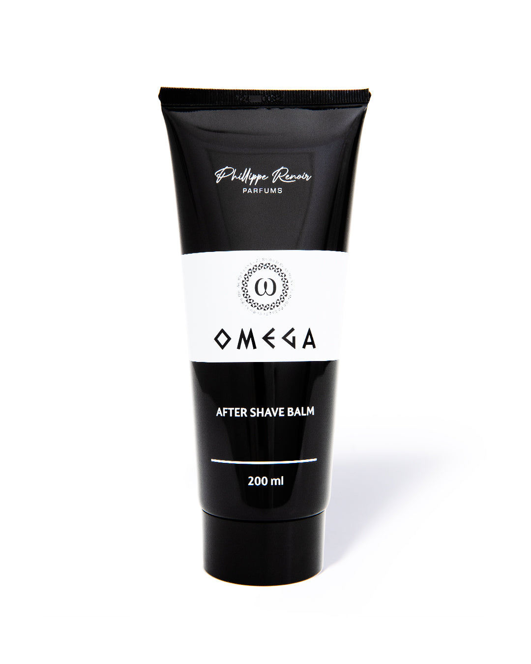 "Omega After Shave Balm by Phillipe Renoir - Gel with Cacao, Amber Wood, Tonka Bean, Pepper, and Cedarwood."
