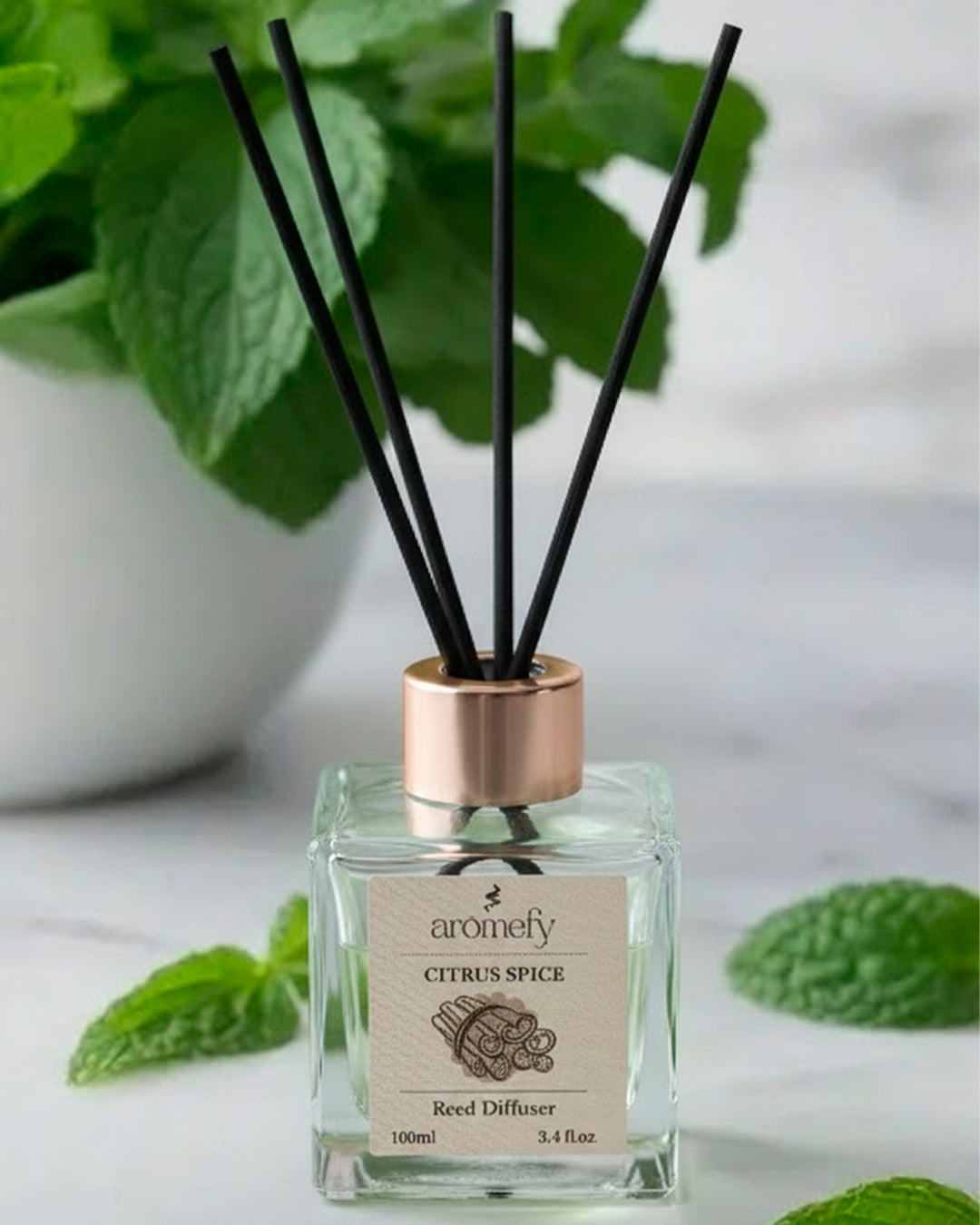 Product image of Reed Diffuser Citrus Spice by Aromefy perfume bottle