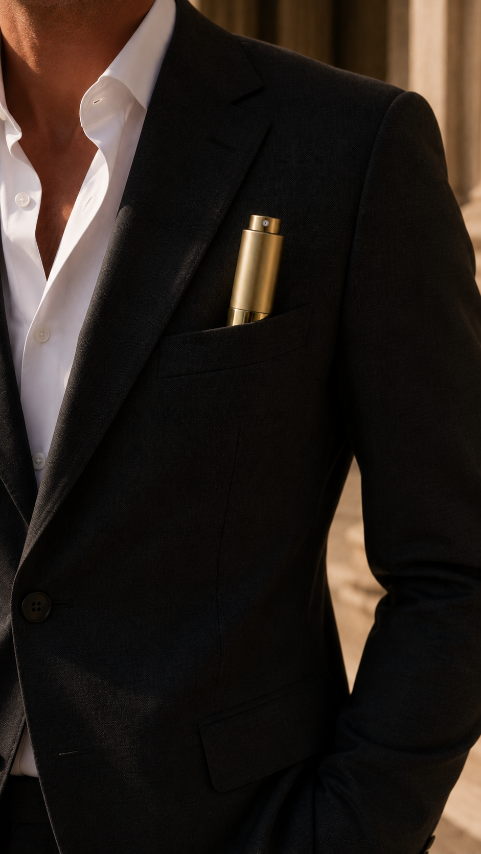 Refillable travel perfume atomizer for men, luxury portable fragrance accessory